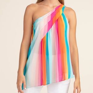Trina Turk Rainbow Infinity Silk Top